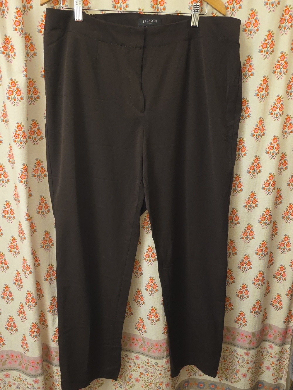 Talbots Dark Brown Straight-Leg Dress Pants